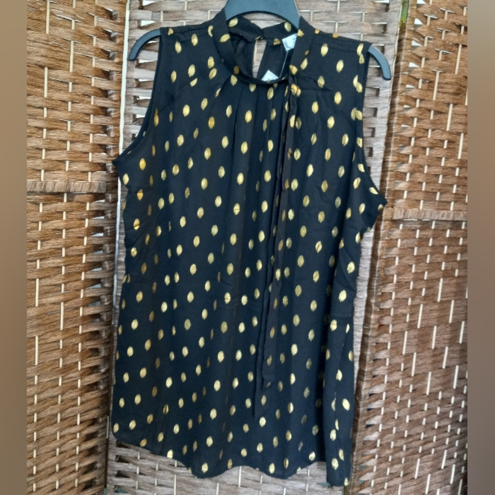 Shannon Ford New York Sleeveless Blouse Top w Neck Tie Detail